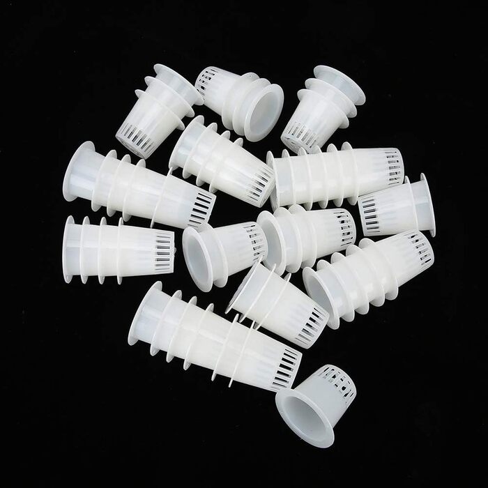 Сітчастий горщик для гідропоніки Tomotato, сітчастий горщик для рослин для гідропоніки, 50 упаковок, пластиковий сітчастий горщик для гідропоніки для гідропоніки рослинних орхідей (білий)