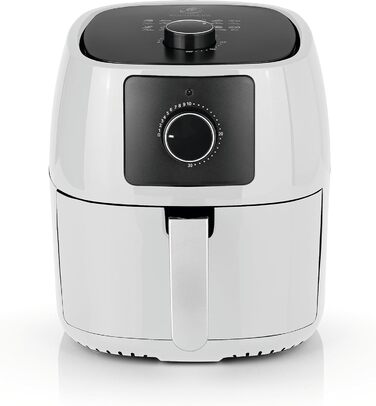 Фритюрниця KOCHWERK ємністю 5 л Смаження та точне приготування без жиру, також ідеально підходять для гриля, запікання та розігріву Можна мити в посудомийній машині та функція таймера 1400 Вт/білий