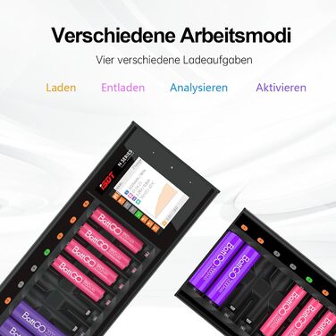 Зарядний пристрій ISDT N24, універсальний РК-дисплей Fast Charger для 24 батарей (Ni-MH, Ni-Cd, AA, AAA, Li-ion, LiHv, Ni-MH, Ni-Cd, LiFePO4, Eneloop)