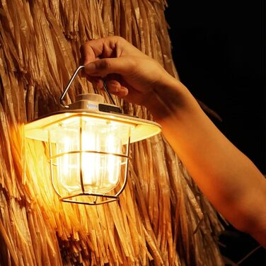 Вінтажний світлодіодний ліхтар для кемпінгу Lixada, водонепроникний, типу C, акумуляторний, для використання на вулиці, для походів, відключення електроенергії, аварійних виходів, для заднього двору, патіо, чорний