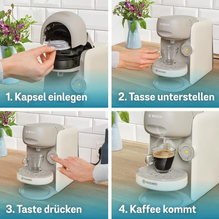 Капсульна кавоварка Bosch Tassimo finesse TAS167P, 70 напоїв, більш насичена кава одним натисканням кнопки, автоматичне вимкнення,