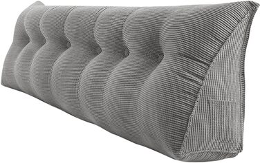 Подушка для читання для ліжка або дивана, трикутна, зі спинкою, подушкою для дивана, дитячим узголів&39ям, знімним чохлом, м&39якою, для додаткового комфорту - 180 * 50 * 20 см - One Grey 180 X 50 X 20 см, сірий