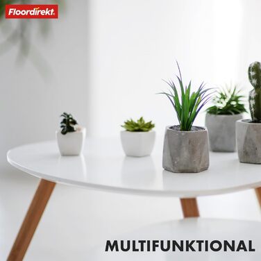 Комплект із 2 журнальних столиків Floordirekt білого кольору, дерев&39яні приставні столики, круглі столики для вітальні, журнальні столики для невеликого дивана в сучасному дизайні (Орегон)