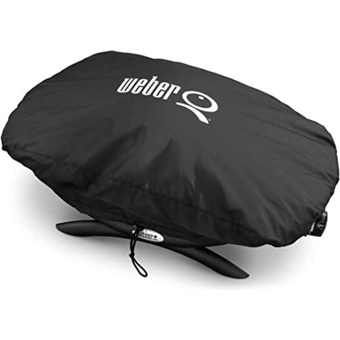 Електрогриль Weber Q1400, 43 x 32 см, темно-сірий (52020079) та преміум-чохол для гриля серії Q100/1000, чорний, 27.9x25.4x23.6 см (7117) комплект