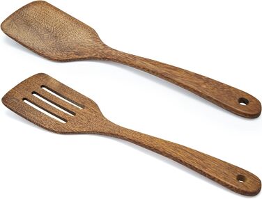 Шпатель Дерево, Набір з 2 шпателів Дерев'яні кухонні гаджети, Велика дерев'яна лопатка 30 см Посуд Turner Посудомийна машина з ант