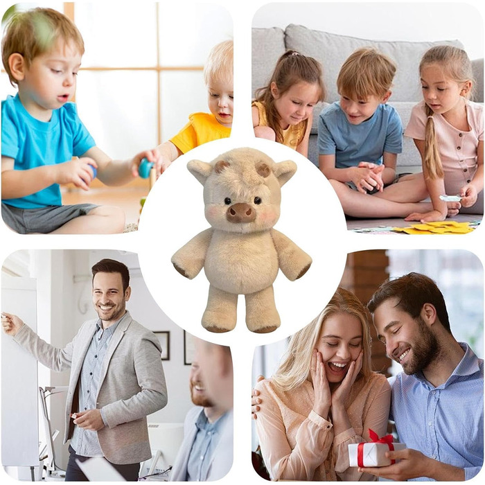 М’яка іграшка корівка Generisch 45 см бежева