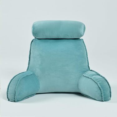 Подушка для читання зі спинкою, Портативна подушка для читання, Подушка для читання з підлокітниками, Ідеально підходить для роботи, читання або гри на ліжку/дивані/підлозі Зелена