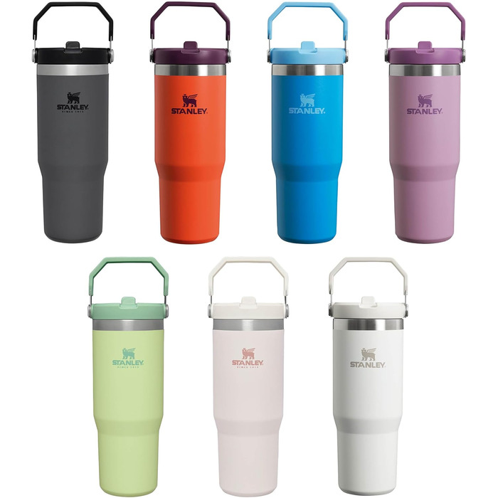 Пляшка для пиття Stanley IceFlow Flip Straw з соломинкою 0,89 л - Пляшка-термос зберігає холод 12 годин - Герметична - Спортивна п