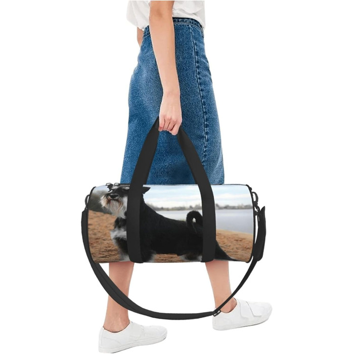 Спортивна сумка, дорожня сумка, дизайн снузер, собака, сумка для ночівлі, чорна, універсальний розмір, дорожня сумка