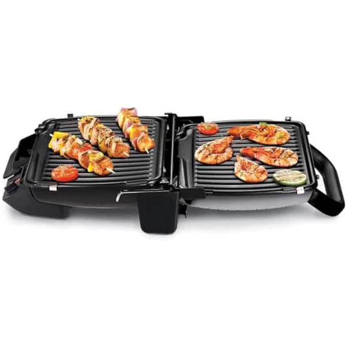 В1 контактний гриль з функцією гратену подвійна поверхня для смаження, коли відкривається як настільний гриль / барбекю сендвіч, с
