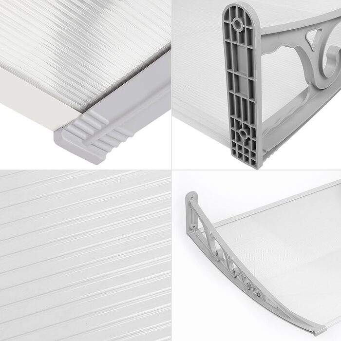 Вхідний навіс, дах, тент з полікарбонату, міцний, дах, захист від дощу та ультрафіолетового випромінювання, шатер (60 x 100 см (білий) 60*100 см (білий)