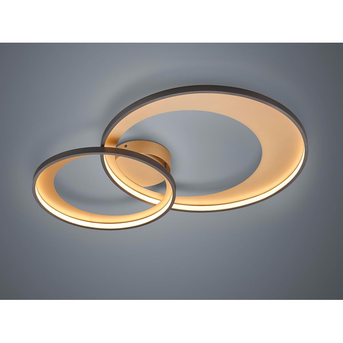 Стеля LED-світильник Trio Leuchten Granada 673890232, матовий чорний/золотий метал, 36 Вт LED, диммер Switch, чорний/золотий, 85 x 60 см