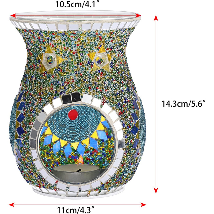 Скляна ароматична свічка з кольоровим мозаїчним візерунком Аромасвічка для ароматерапії Підставка для чайної лампи Ароматична свічка з ефірними оліями Ароматична свічка для спальні Вітальня Йога