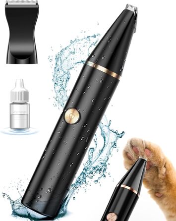 Тример для лап oneisall для собак з 2 головками лез, Paw Trim Pro dr Paws IPX7 Водонепроникний тример для лап собак Тиха машинка для стрижки собак-кішок для лап, очей, вух, обличчя, тіла
