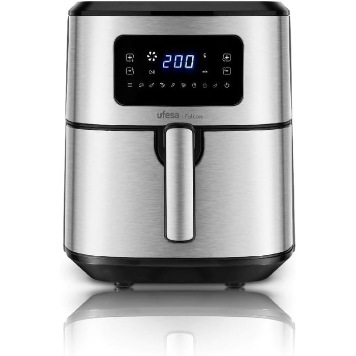 Фритюрниця Ufesa Falcon Fryer 6.5 л, нержавіюча сталь, технологія Air Pulse, 8 програм, 1700 Вт, цифровий, таймер, температура 80C - 200C, не містить BPA та PFOA, контейнер із захистом від прилипання