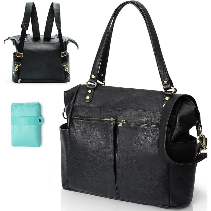 Пеленальна сумка MOMINSIDE, сумка-сумка, шкіряна пеленальна сумка, рюкзак з 14 кишенями для мами, тата, список бажань для дитини,