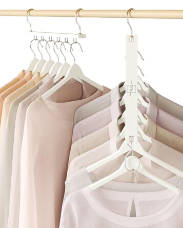 Компактний органайзер для вішалок для одягу MORALVE 4 шт. 6-ярусний органайзер з європейського бука з поворотним гачком на 360 (вішалки не входять до комплекту), білий, 4 шт.