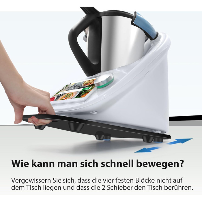 Для аксесуарів Thermomix Sliding Board TM6 TM5, Новий переглянутий дизайн ручки, Економія праці, Стійка кухонна стільниця, Акрил, Чорний глянсовий