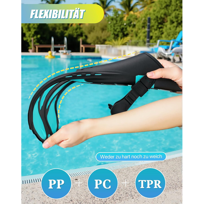 Ласти для снорклинга, регульовані ласти для плавання дорослих, дорожній розмір, унісекс ласти для дайвінгу для дорослих, чоловіків, жінок та дітей, відкриті тренувальні ласти з п&39ятою та сітчастою кишенею, S/M, темно-зелені