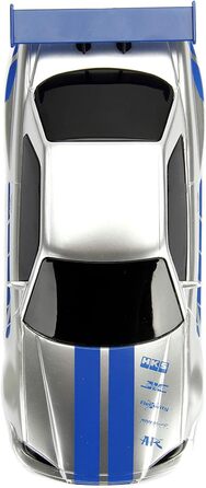 Функція турбо, радіокерована машина, дистанційна машина з пультом, вперед-назад, вліво-вправо, масштаб 124, синій/сріблястий, 34