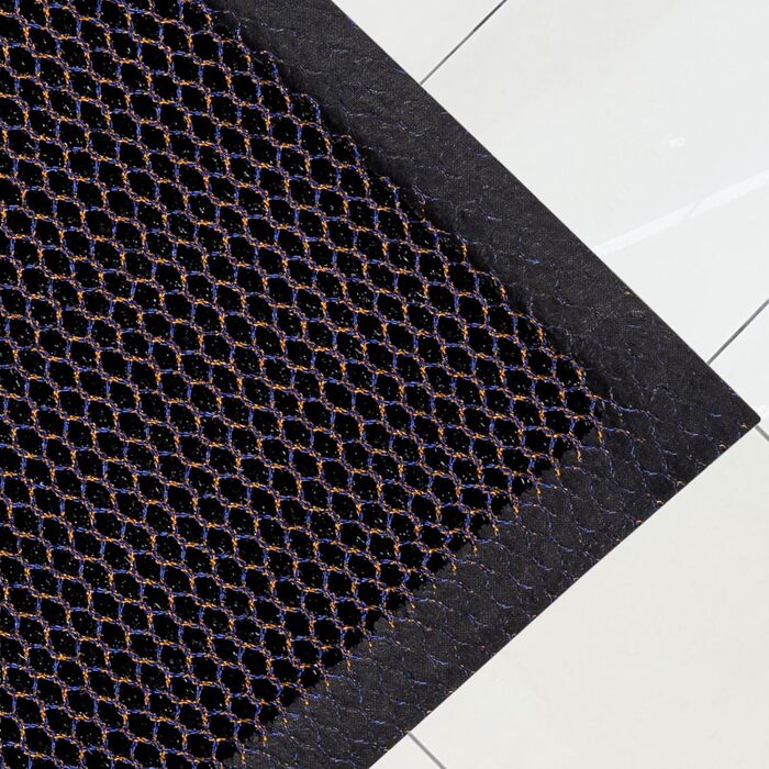 Великий нековзний килимок з ПВХ-сітки Ultralux, міцний 3D-килимок для уловлювання бруду, вхідний килимок-скребок для внутрішнього та зовнішнього використання, для вхідних та задніх дверей 120 x 80 см, синьо-помаранчевий 80 x 120 см (прямокутний)
