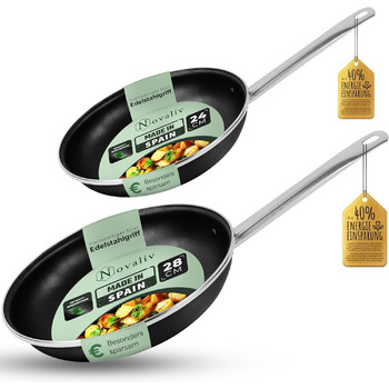 Енергозберігаюча сковорода Novaliv 24-28 см Заощаджує до 40 Емальована сталь Антипригарне покриття всередині Дуже легко миється Чо