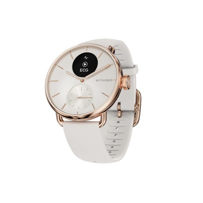 Гібридний смарт-годинник для здоров&39я серця для чоловіків та жінок - ЕКГ, SPO2, моніторинг температури, відстеження сну, здоров&39я дихання, відстеження циклу, 30-денний час роботи від батареї, iOS та Android Rotgold ScanWatch 2 - 38 мм, 2