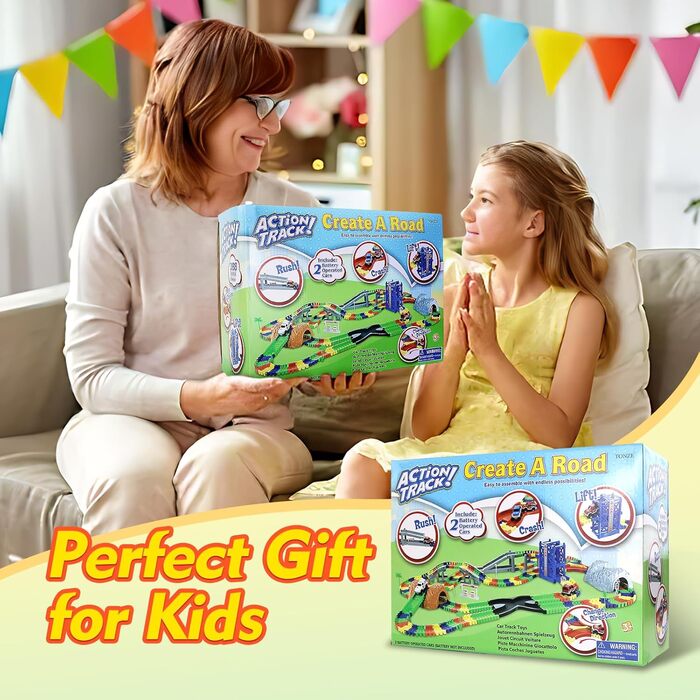 Автомобільна гоночна траса для дітей з 2 іграшковими машинками, дитячі іграшки від 2 3 4 5 6 7 років хлопчика, 309 шт. Автомобільн