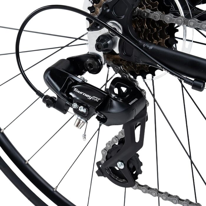 Шосейний велосипед ROCKBROS AERIX 700C з алюмінієвою рамою, трансмісією S-Ride R400 на 2x8 швидкостей та сталевою вилкою Hi-Ten, геометрією Endurance, легкий шосейний велосипед для чоловіків та жінок, для щоденного використання та тренувань, чорний, 700C 