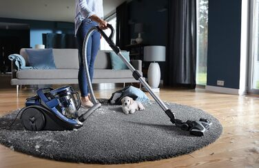 Безмішковий пилосос 550 Вт об'єм пилу 2,5 л низький рівень шуму компактний розмір вкл. аксесуари синій 33, 3 x 30 x 43, 5 см парке