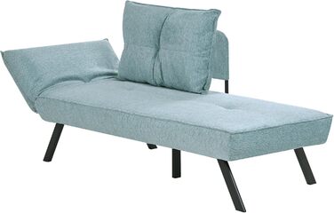 Шезлонг Beliani Тканина світло-блакитний Ліворуч Функція сну водовідштовхувальний Рокамадур