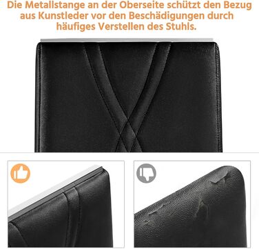 Комплект обідніх стільців Yaheetech з 2 шт. , кухонний стілець, консольний стілець з металевою основою, ергономічний стілець для відвідувачів, консольні стільці для їдальні/кухні/ресторану, чорний 2 чорного кольору