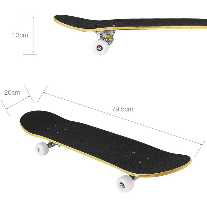 Скейтборд Letter Pattern Double Kick 31" 79.5x20 см 7-шаровий канадський клен повний круїзерний скейт для дітей підлітків дорослих універсальний стріт трюки увігнута дека літерний візерунок оригінал 2025