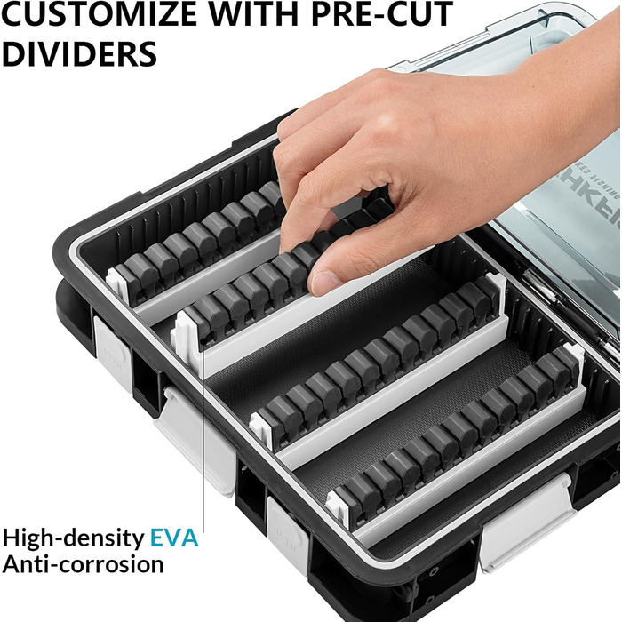 Набір рибальських снастей, 2 предмети, 23x16x5 см, коробка для снастей зі знімними перегородками, коробки для рибальських снастей для твердих приманок, плаваючих приманок, приманок для морської форелі (зелений пластик)