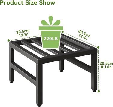 Підставка для рослин IBUYKE з 3 предметів, металева, для використання в приміщенні/на вулиці, міцна підставка для невеликих квіткових горщиків 30 см, сучасна квадратна полиця для рослин, підставка для вітальні, балкону, саду, чорна TMJ075B-3 чорна 30 см -