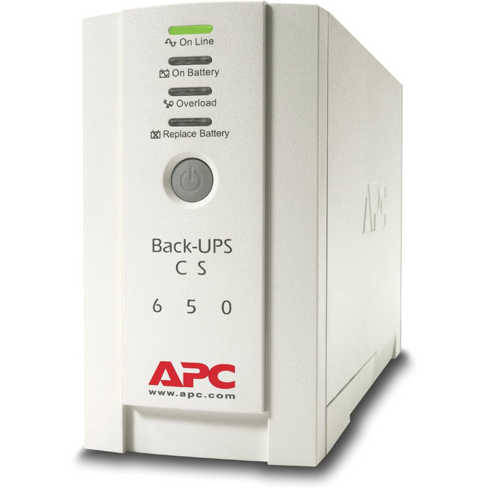 ДБЖ APC Back-UPS CS - BK650EI - джерело безперебійного живлення 650 ВА (4 виходи IEC, захист від перенапруг) 650 ВА Вихідна потужність один