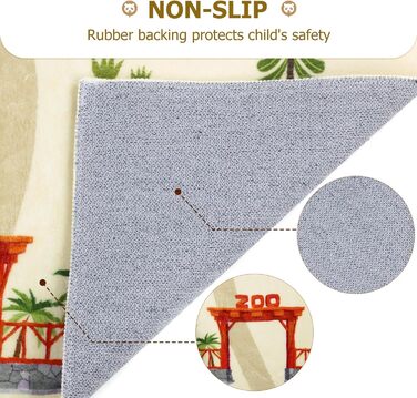 Товстий ігровий килимок дитячий килимок ультра м'який нековзний ігровий килимок, що миється зоопарк тварин дитячий килимок для дів
