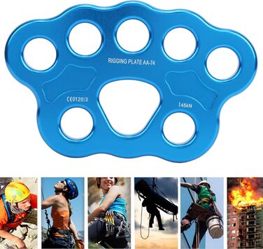 Такелажна пластина VGEBY 45KN з 8 отворами з алюмінієвого сплаву, багатошаровий анкерний з&39єднувач з роздільним перегородкою для скелелазіння та активного відпочинку на свіжому повітрі