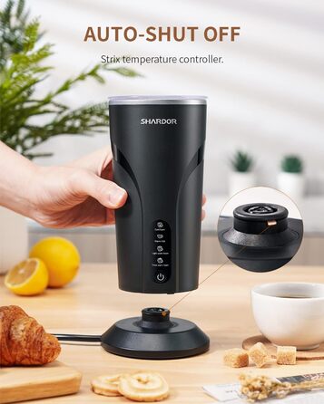 Піноутворювач для молока 4 в 1 електричний, магнітна головка для перемішування, гаряче молоко 300 мл, піна 150 мл, 500 Вт, для мак