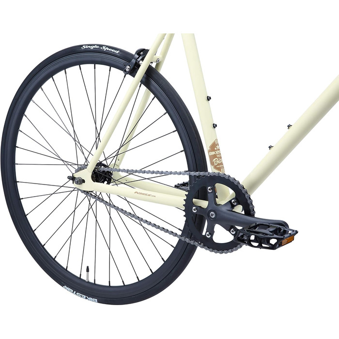 Велосипед BIKESTAR Singlespeed 700C 28 дюймів, міський, з фіксованою рамою Шосейний велосипед з рамою 53 см, ретро, вінтажний, чоловічий/жіночий Безризиковий тест, бежевий та коричневий