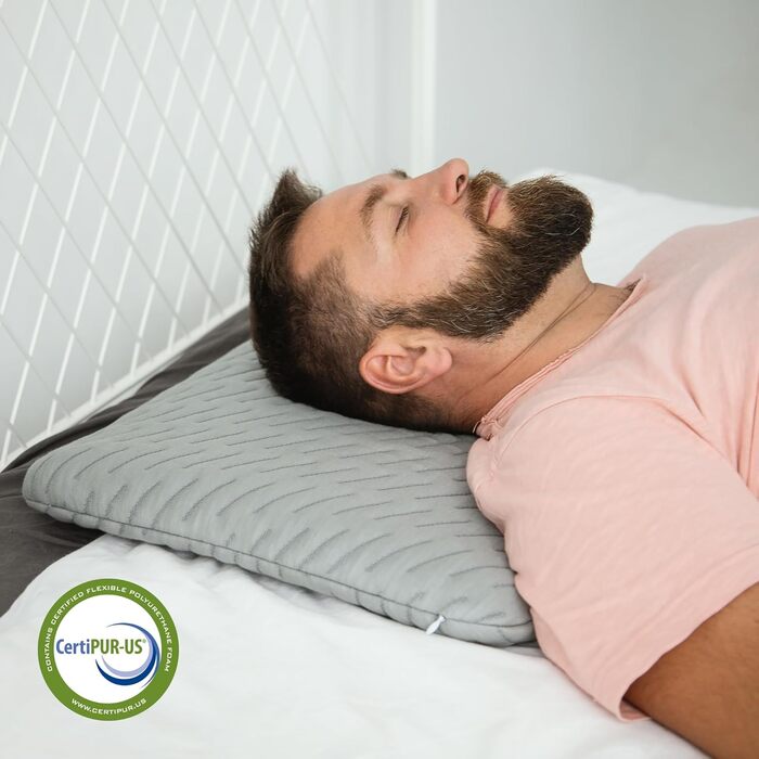 Подушка MKS Premium з піни з ефектом пам&39яті для сну на животі - висока якість та комфорт, висота 5 см, бамбуковий чохол