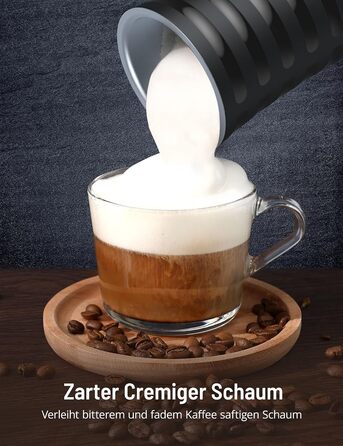 Піноутворювач для молока електричний 4-в-1 для гарячого та холодного молока Піна для гарячого та холодного молока, Тепле молоко, Н