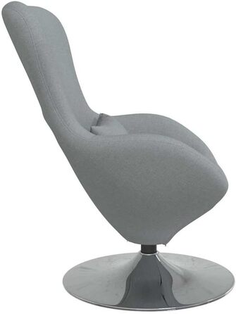 Крісло-яйце світло-сіре 63 x 73 x 90 см Тканина, Вітальня, Сучасне обертове крісло-яйце, Стильні меблі для дому, Елегантне крісло для відпочинку та комфортне рішення