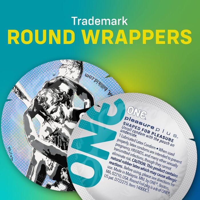 Презервативи ONE Pleasure Plus Унікальний стимулюючий мішечок для посилення відчуттів Веганські, без ГМО, з натурального каучукового латексу 12 шт.