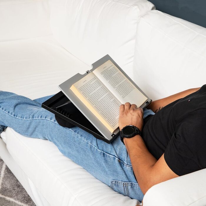 Підставка для ноутбука Комфорт - складана, з подушкою, портативна, для ліжка, гуртожитку, пластик, 37,5 x 27,9 x 18,5 см, сіра