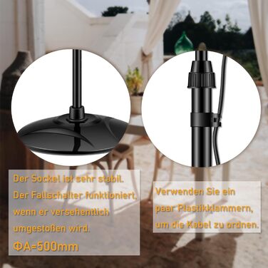 Електричний кварцовий обігрівач для саду та патіо DONYER POWER 2 кВт, водонепроникний, окремостоячий, для зовнішнього використання