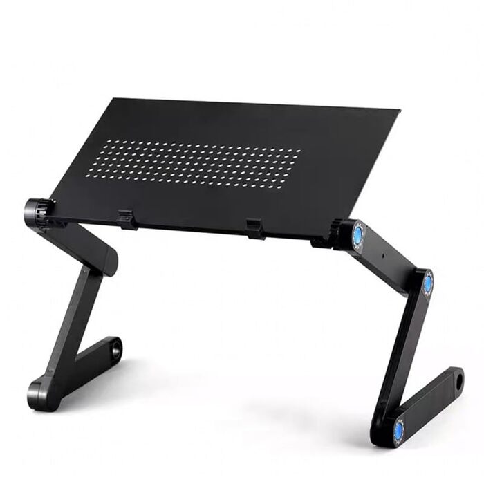 Регульований складаний столик для ноутбука MacBook Air/Pro, Dell HP та інших, портативний, багатофункціональний, ергономічний, з вентиляцією, підставка для планшета/телевізора, тримач для книг, 480*260 мм (стандартний), чорний