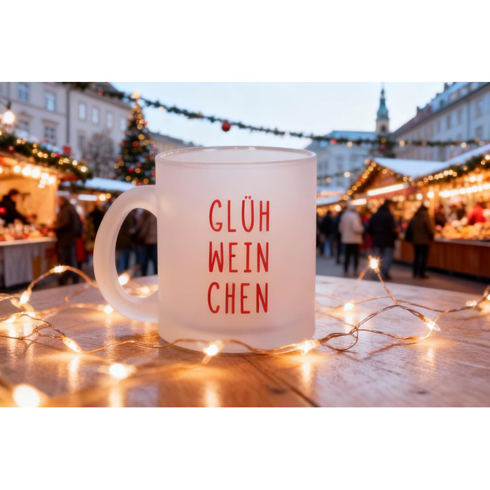 Персоналізована кружка для глінтвейну з матового скла Червоний Ім&39я можна вибрати Скляна кружка об&39ємом 330 мл, можна мити в посудомийній машині Подарунок на зиму та Різдво