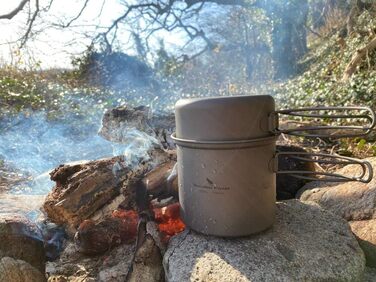 Кемпінговий посуд Легкий набір вуличних мисок Набір для приготування їжі зі складною ручкою Вуличне кухонне начиння для 1-2 осіб 2