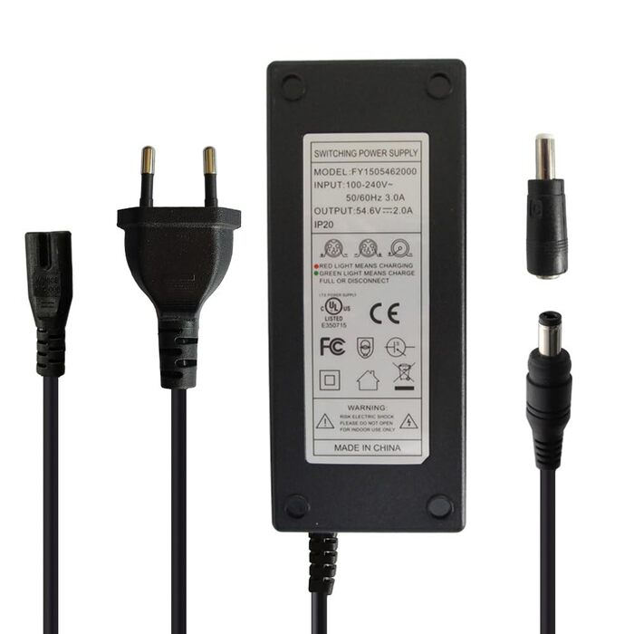 Зарядний адаптер живлення 54,6 В 2 А для літій-іонного акумулятора 48 В з роз&39ємом постійного струму 5,5 x 2,1 мм/5,5 x 2,5 мм